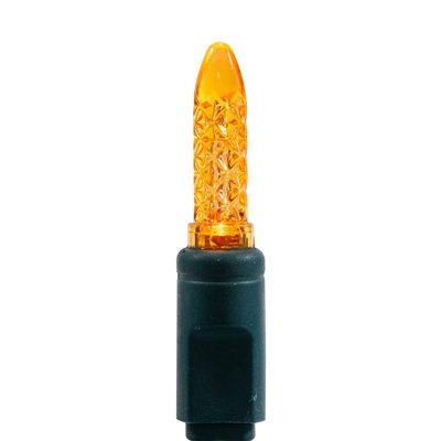  50 Orange M5 Faceted LED Christmas Light Strand