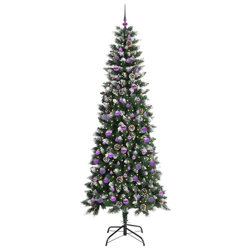 Artificial Christmas Tree with 300 LEDs Green, Purple, 7.87' H