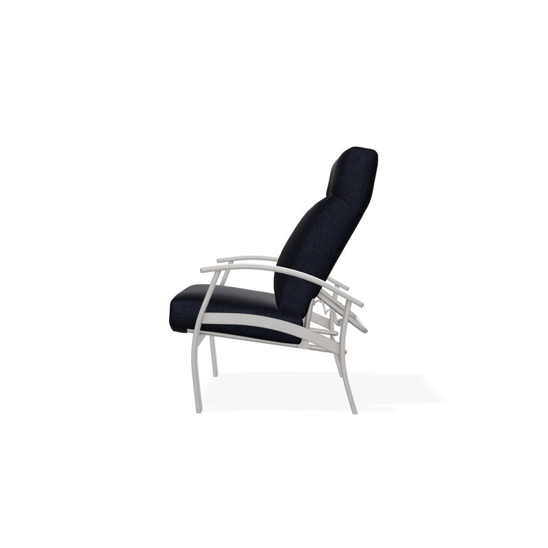 Belle Isle Outdoor Lounge Chair, Warm Gray, Spectrum Indigo Sunbrella®