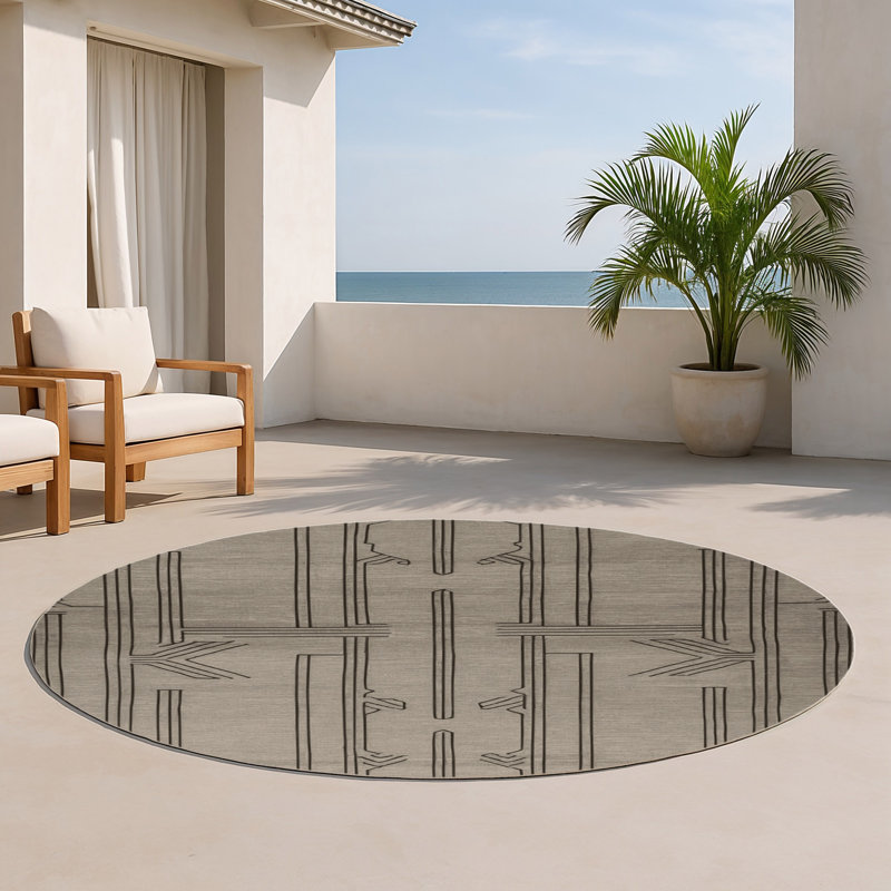 Tapis intérieur et extérieur ArtDeco, Rond 5 pi