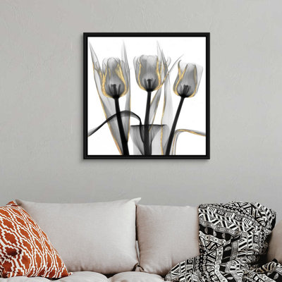 Reproduction d’art sur toile dorée ornée de tulipes 4 par Albert Koetsier
