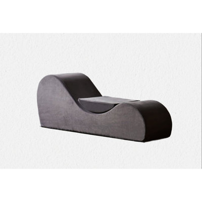 Solace Lounge Chair Grey - Ergonomic With Foam Core, Removable Washable Cover, Space Saving & Compact Chaise Design, Core For Comfort, Package
