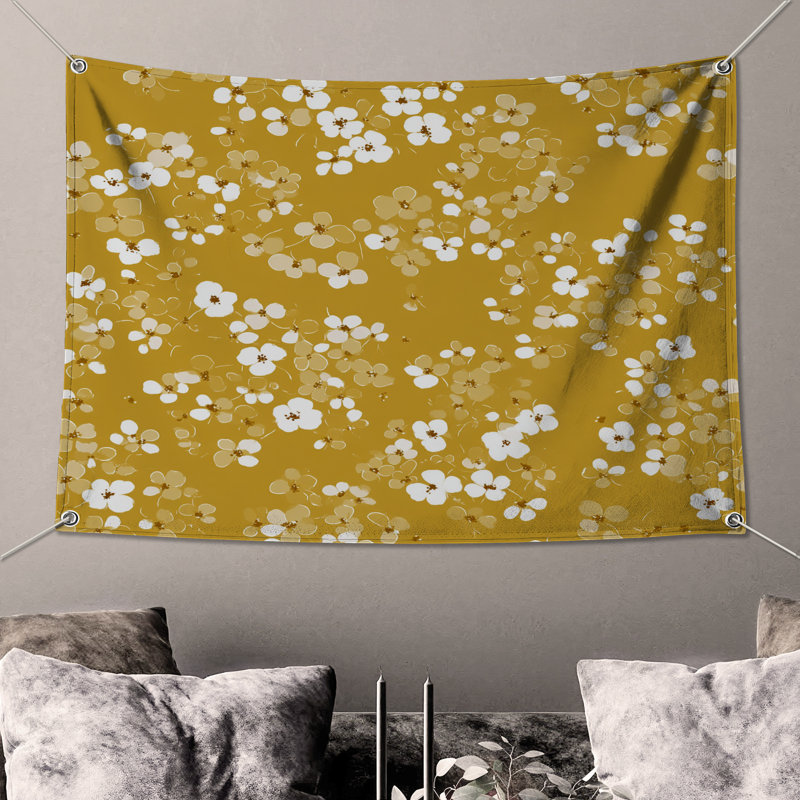 Tapisserie florale - Décoration murale, H 104 po x 88 avec 4 œillets