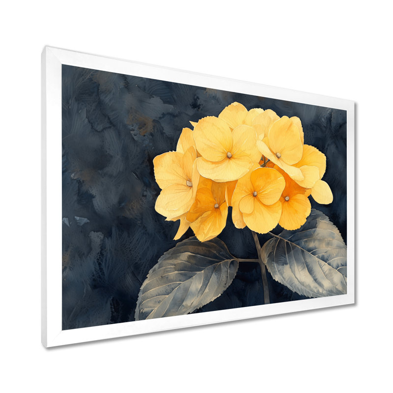 Hirsch - Floral Large Wall Art, Single Picture Frame Print without Mat, 30" H x 40 W, White