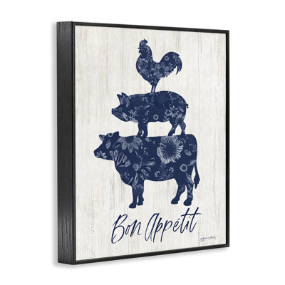Bon appétit, animaux de la ferme, estampe numérique, design par Annie Lapoint