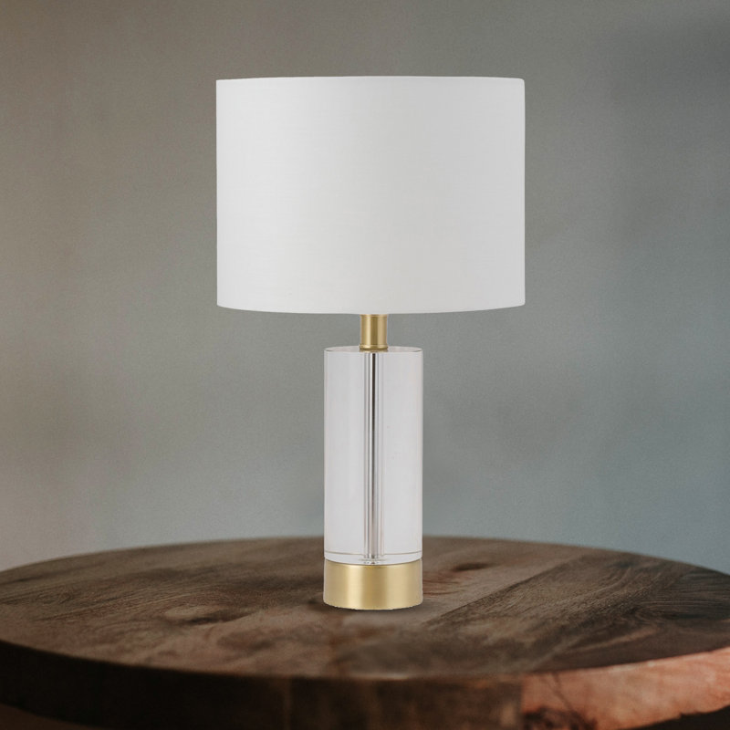 Cisco Crystal Table Lamp, Satin Brass