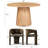 5-Piece Mid-Century Round Dining Set With Oak Finish Pedestal Table For 4-1860132058