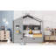 Lit de maison en bois avec lit gigogne, conception moderne pour enfants avec tablette de rangement-766845175-766845173