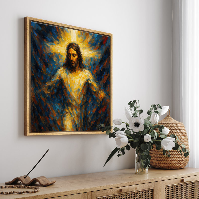 «Radiant Christ figure with Golden Light», reproduction d'art sur toile encadrée, H 24 po x l 24 po x P 1,5 po