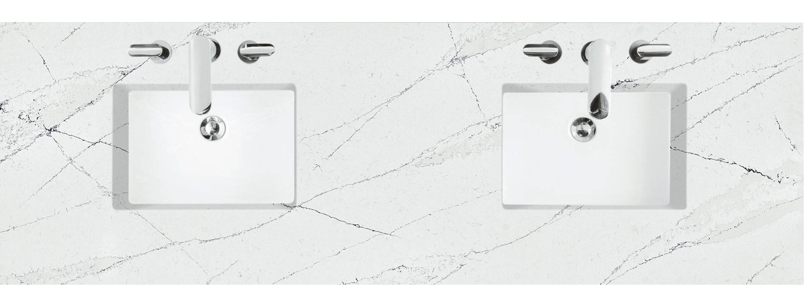 Calisto 72" Double Bathroom Vanity, Whitewashed Walnut, White Zeus, 8" Widespread