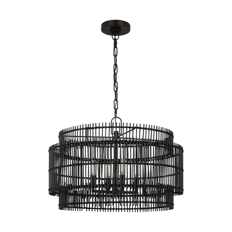 Elio Medium Hanging Shade, Aged Iron, 16" H x 23" W x 23" D