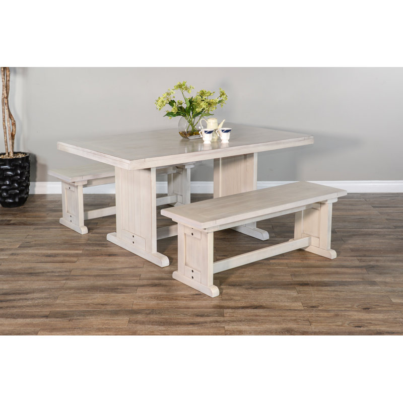 Caenada 4 - Person Trestle Dining Set, White