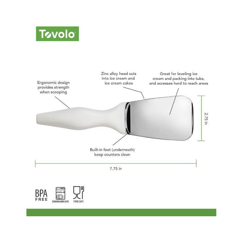 Tovolo Tilt Up Ice Cream Spade White, White