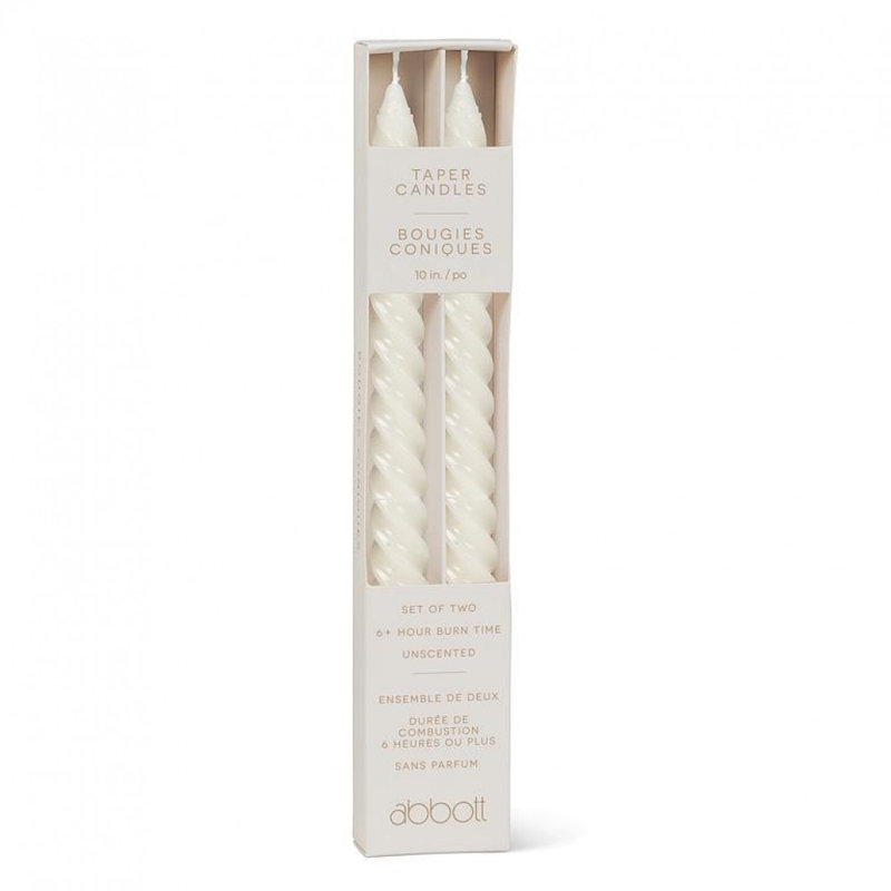 Ensemble de 2 bougies en spirale serrées, Ivory