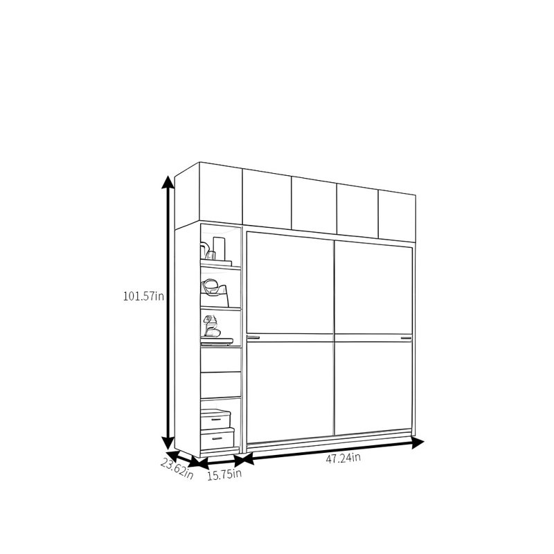 Armoire luxueuse et simple, H 102 po x l 63 po x P 24 po