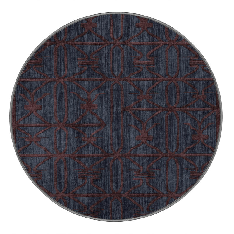 Tapis mauve lavable à la machine, Rond 6 pi
