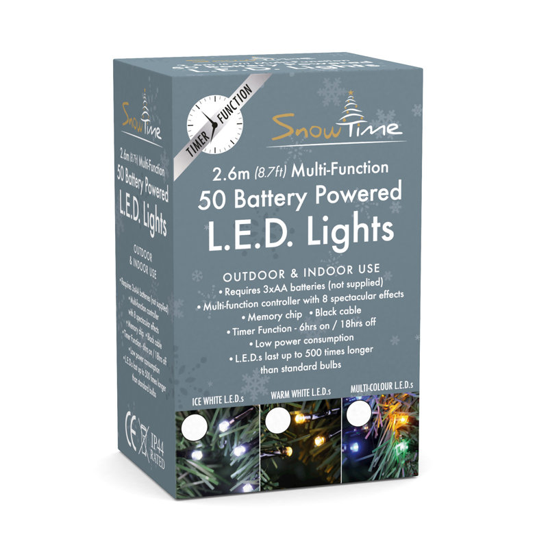 264cm LED Battery Powered 50 - Bulb Fairy String Light, Ice White