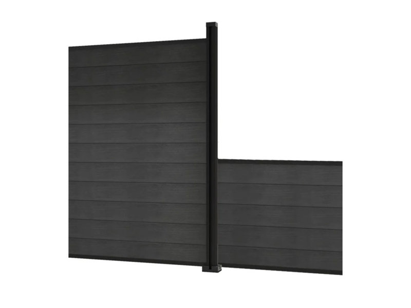 Aluminium Fencing Kits Fencing, Graphite Grey/Black, 4ft / 1200mm High, 1 Post + 7 Slats