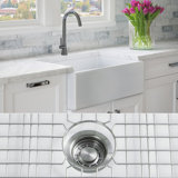 Luxury 33" L x 20" W Dual Mount Kitchen Sink with Basket Strainer