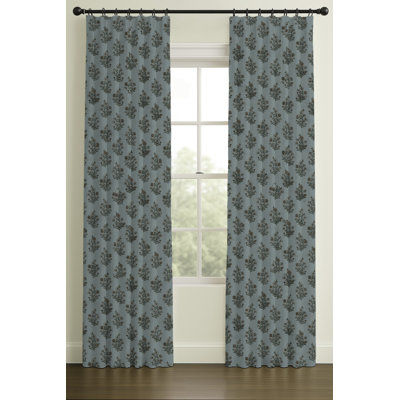 Nichols Floral Block Print Blackout Curtain