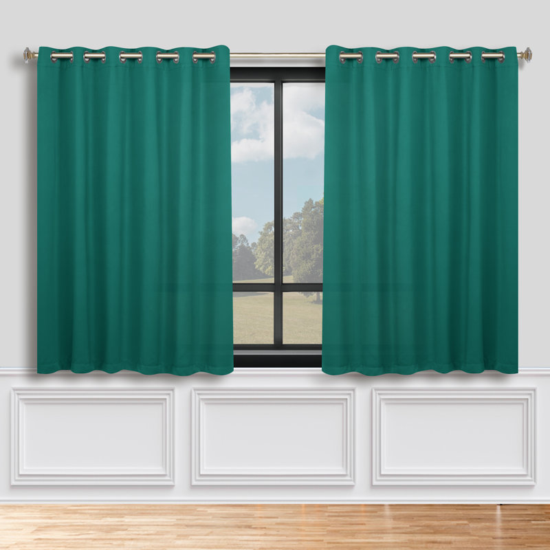 Paire de rideaux obscurcissant avec œillets Millendon, Bleu céruléen, L 70 po x L 63 po