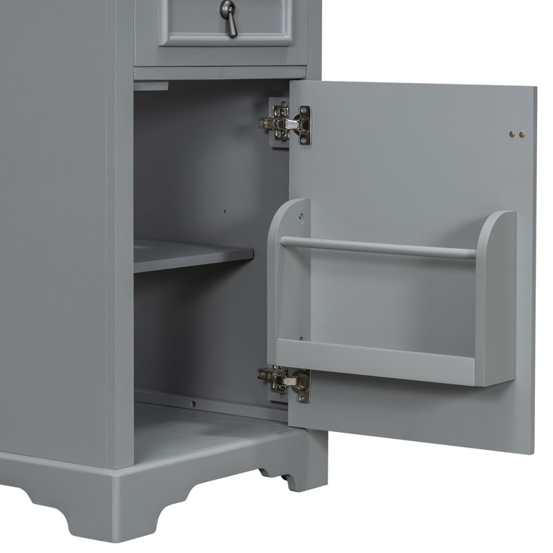Meuble-lavabo moderne en bois massif à fermeture en douceur pour salle de bain compacte