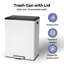 Poubelle à double compartiment 16 gallons / 60 litres avec couvercle à fermeture en douceur pour la cuisine, blanc