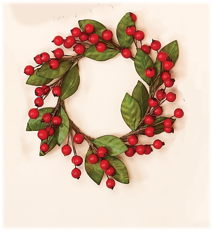 3.75" Inner Diameter Artificial Christmas Berry & Leaf Pillar Candle Ring (Set of 2) The Holiday Aisle®