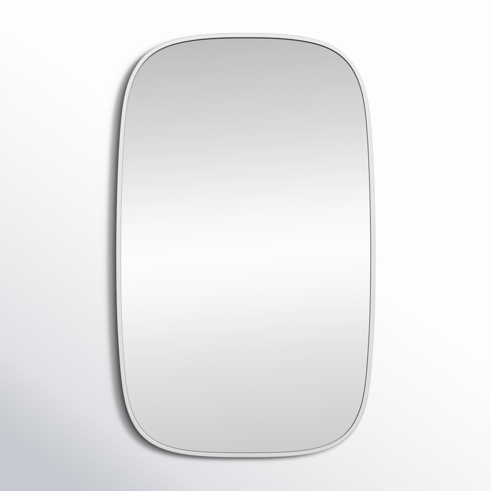 Sabine Metal Curved Oval Wall Mirror, Silver, 40" x 24"