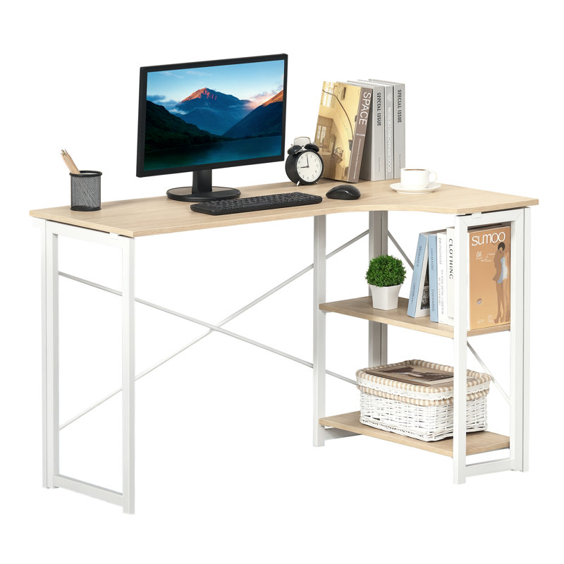 Barnabas L-Shaped Metal Base Computer Desk