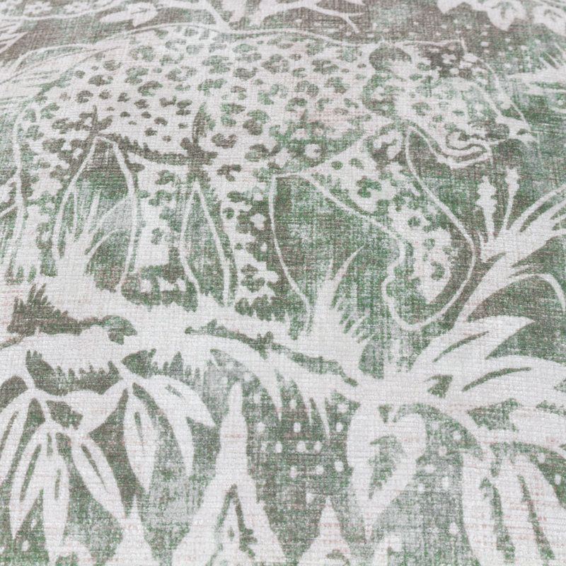 Amant Toile Square Throw Pillow Cover, Green, Feather