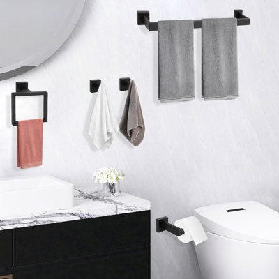 Ensemble de 15 serviettes de bain modernes en acier inoxydable à fixation murale 201