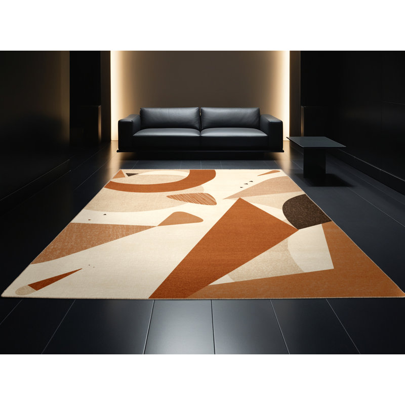 Tapis moelleux et moelleux à motif abstrait moderne et doux de Pâques, 7 x 10