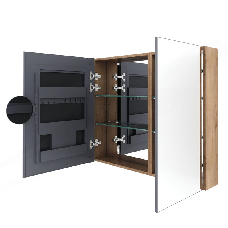 Armoire de toilette murale 43,4 po avec tablettes réglables et rangement spacieux