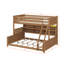 Lit superposé avec rangement, lit superposé en bois massif avec tablettes, lumières à changement de couleur, garde-corps et panneau perforé-117758224