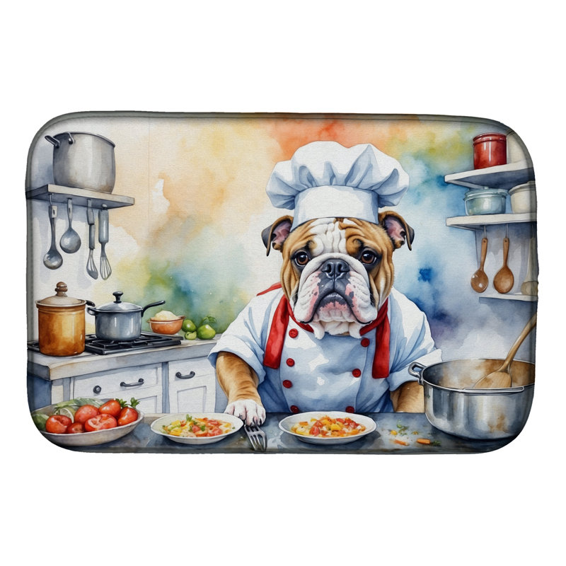Tapis de séchage English Bulldog The Chef