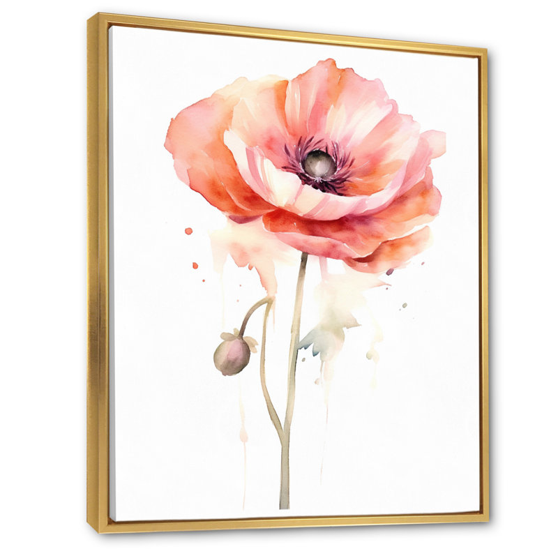 Ranunculus, reproduction d'art sur toile, H 44 po x l 34 po x P 1,5 po, Cadre flottant doré