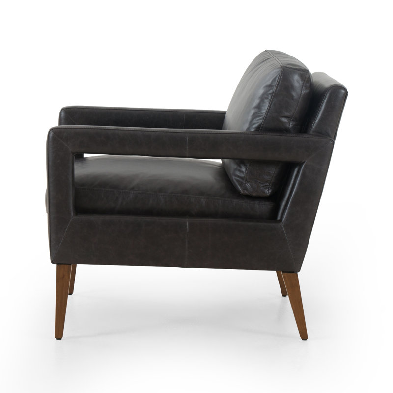 Yann Upholstered Armchair, Sonoma Black Top Grain Leather
