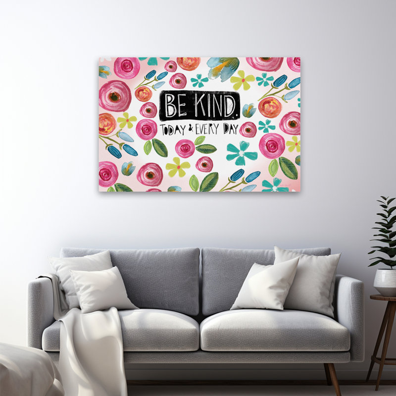 «Be Kind Today And Everyday», art typographique contemporain «Be Kind Today And Every Day», H 32 po x l 48 po