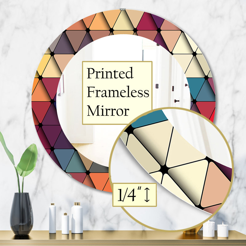 Mirror, 31.5" H x 23.7" W, Yellow/Red/Brown