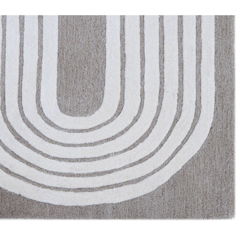 Tapis ivoire moderne touffeté à la main Rugsmith 7 pi 6 po x 9 pi 6 po, Rectangle 7 pi 6 po x 9 pi 6 po