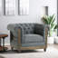 Fauteuil club en tissu gris anthracite
