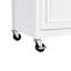 Îlot de cuisine blanc avec abattant. Détail, étagère à épices, serviette 2 portes, 5 tiroirs, tablette réglable pour une texture mobile de luxe moderne-586700995
