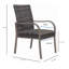 Chaise de salle à manger d'extérieur 2 pièces, structure peinte à la main, siège en coton lavé à l'eau pour le jardin, la cour et la piscine