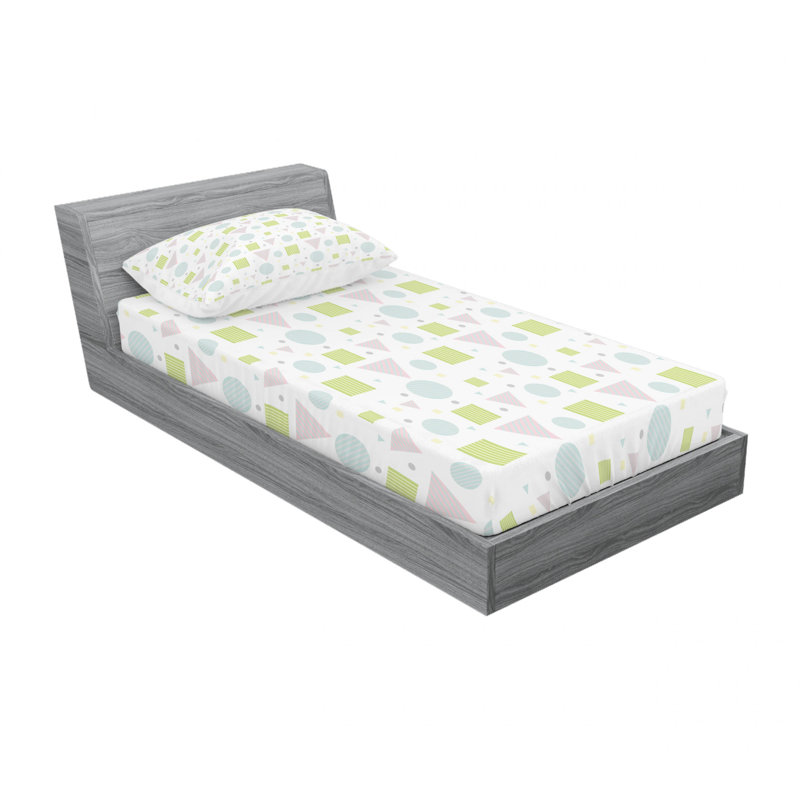 Microfiber Geometric Sheet Set, Twin XL Sheet Set with Fitted Sheet