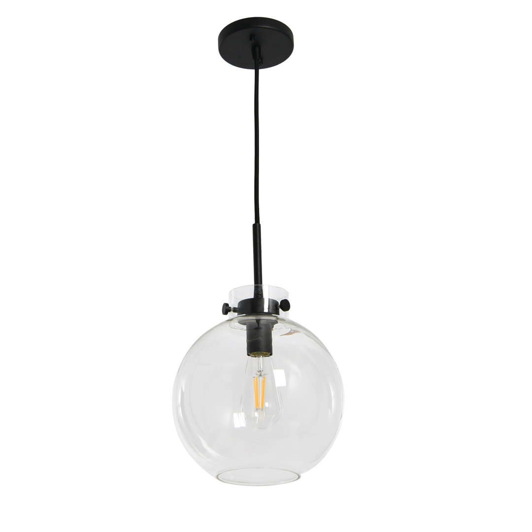 Ossabaw Round Metal Ceiling Light, Matte Black Breakwater Bay 