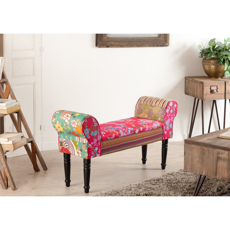 Cotton Upholstered Bench