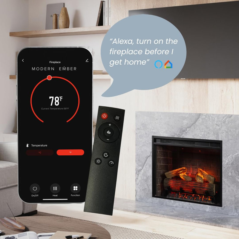 Modern Uptown Infrared Electric Fireplace Insert Heater