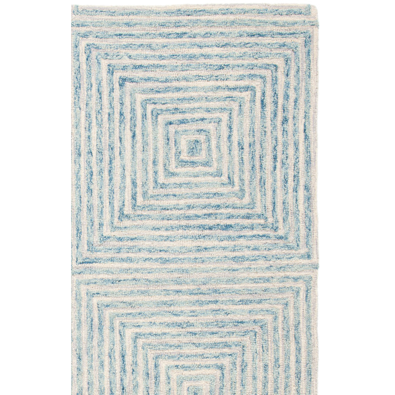Metro Hand Tufted Wool And Cotton With Latex Geometric Rug, Square 6'