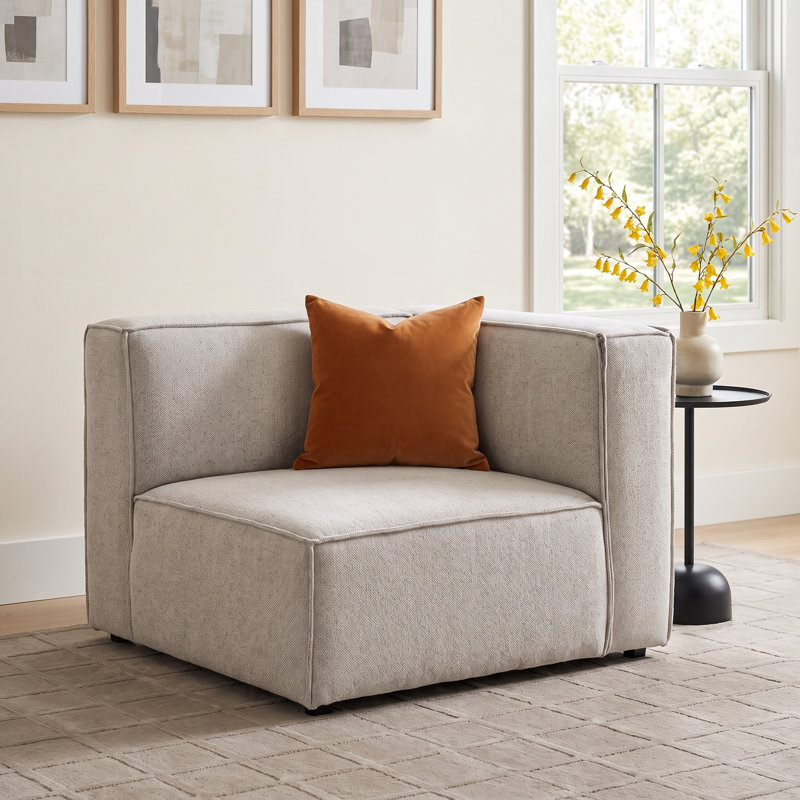 Shonnard Upholstered Armchair, Taupe Performance Boucle